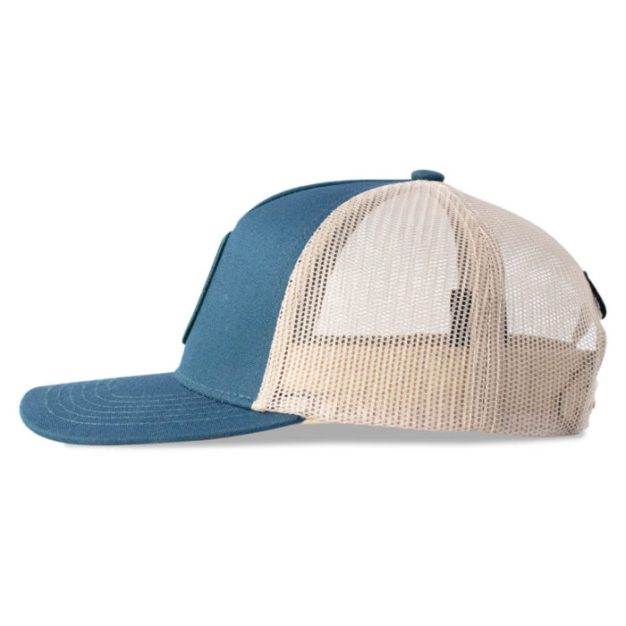 5 Panel Woven Patch Trucker Cap / Mesh Back - Image 3