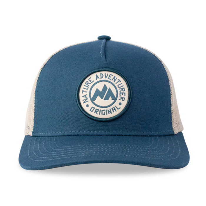 5 Panel Woven Patch Trucker Cap / Mesh Back - Image 2