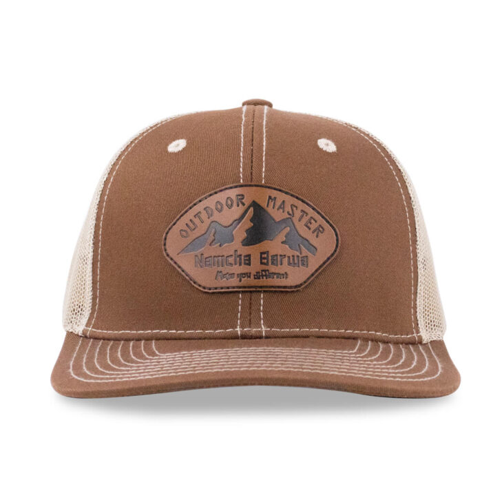 6 Panel  Leather Patch Trucker Cap / Mesh Back - Image 2