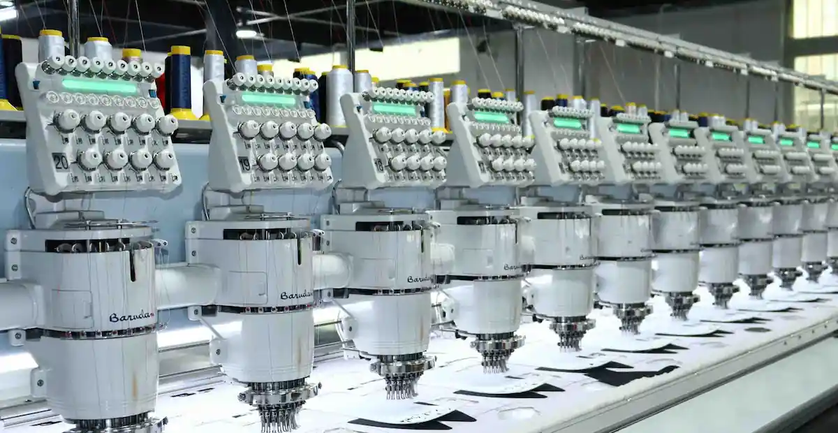 Automated embroidery machines for custom headwear production
