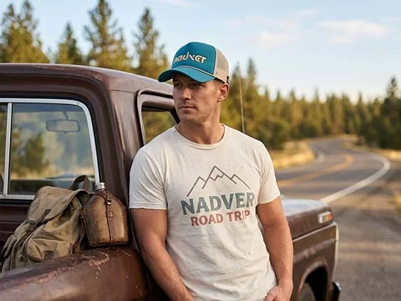 Vintage Teal and Beige Foam Trucker Rope Hat