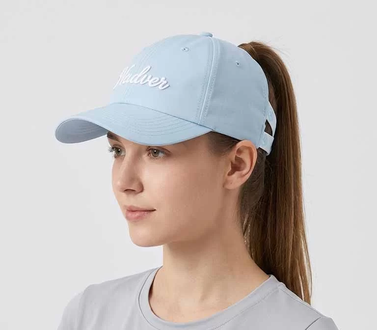 Women's Ponytail Messy Bun Hat Light Blue